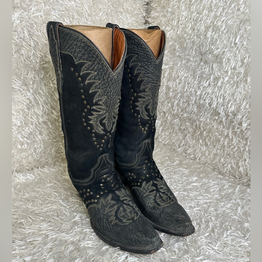 Dan Post Invy Black Mid-Calf Leather Boots Women’s Size 8.5